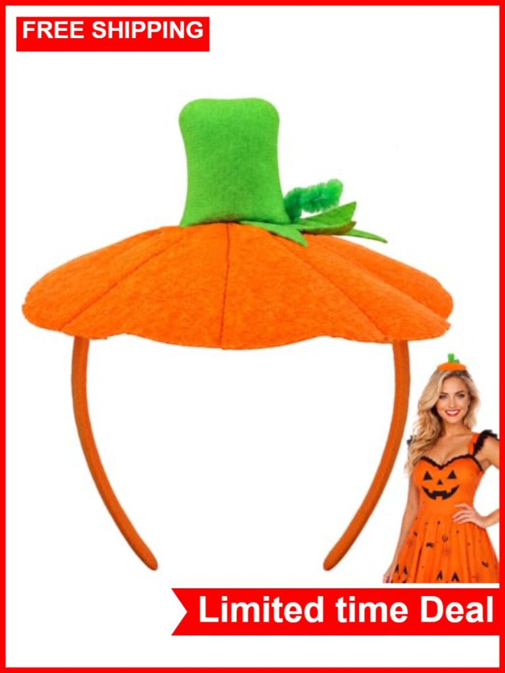 Pumpkin Headband Halloween Costume Hair Accessory